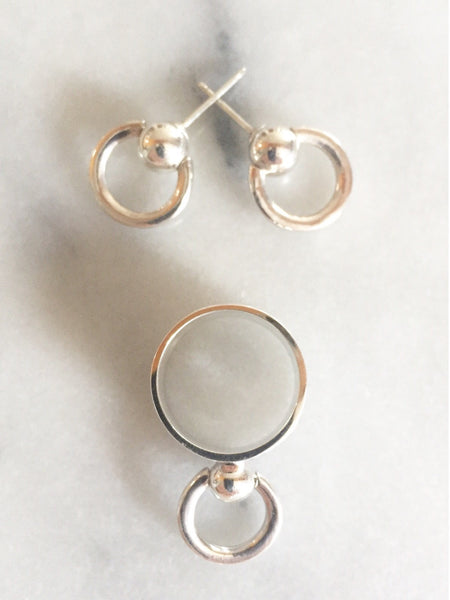 Caroline Ellen Mini Pear-Shaped Doorknocker Earrings on Sculptural Ear Wires